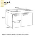 Ver imagem 5 de Kit com 2 Gabinetes para Banheiro em Aço 61,5cm Romã