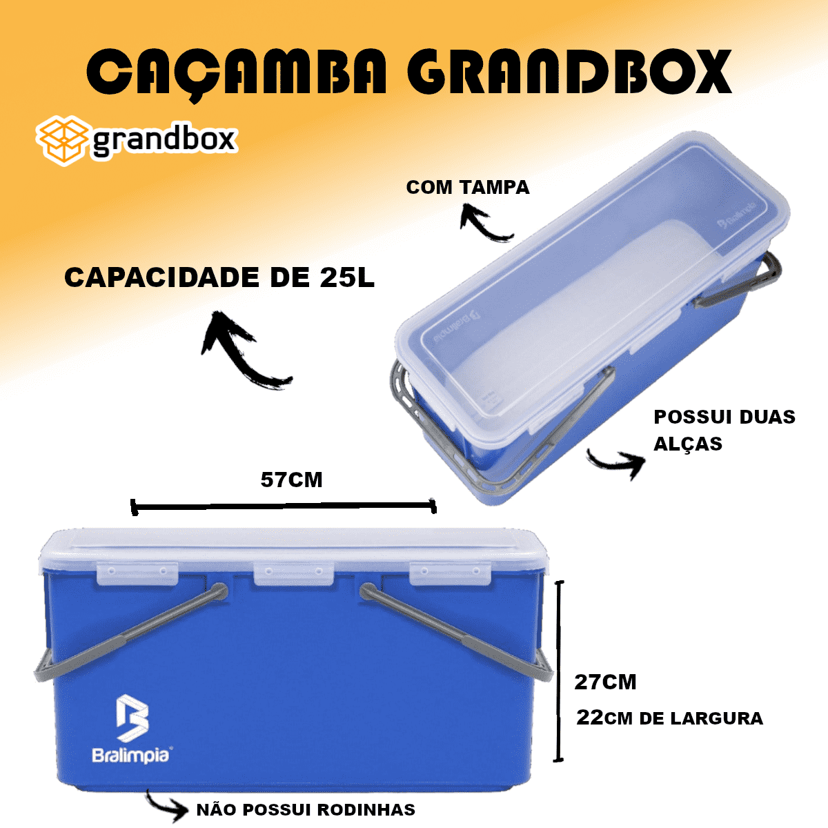 Caçamba Profissional P/ Pintura Grandbox 25 Litros Bralimpia - 2