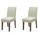 Ver imagem 1 de Conjunto com 2 Cadeiras Estofada Sala de Jantar Trieste Siena Cedro / Areia Dobuê