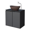 Ver imagem 2 de Kit com 2 Gabinetes para Banheiro em Aço 2 Portas com Tampo de Vidro e Porta de Vidro sem Cuba Umbu