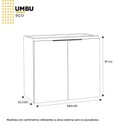 Ver imagem 4 de Kit com 2 Gabinetes para Banheiro em Aço 2 Portas com Tampo de Vidro e Porta de Vidro sem Cuba Umbu Preto