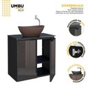 Ver imagem 6 de Kit com 2 Gabinetes para Banheiro em Aço 2 Portas com Tampo de Vidro e Porta de Vidro sem Cuba Umbu