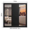 Ver imagem 4 de Guarda-roupa Casal Madesa Lyon 3 Portas de Correr com Espelhos 2 Gavetas