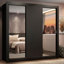 Ver imagem 1 de Guarda-roupa Casal Madesa Lyon 3 Portas de Correr com Espelhos 2 Gavetas