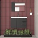 Ver imagem 1 de Kit com 2 Gabinetes para Banheiro em Aço 3 Gavetas 81cm Preto
