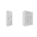 Ver imagem 2 de Guarda-Roupa 4 Portas e 2 Gavetas com Cômoda 4 Gavetas e 1 Porta Branco