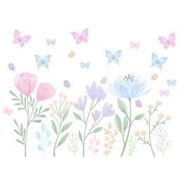 Adesivo de Parede Infantil Jardim de Flores - Candy Color - 1