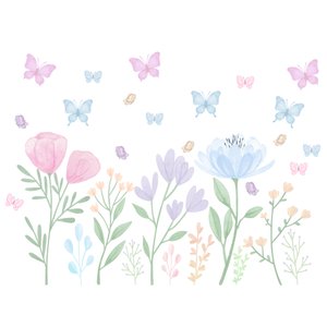Adesivo de Parede Infantil Jardim de Flores - Candy Color