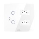 Ver imagem 1 de Interruptor Wifi Touch 2 Botões + 2 Tomadas 20a 4x4 Inteligente Branco Dometek Diamond 4x4