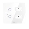 Interruptor Wifi Touch 2 Botões + 2 Tomadas 20a 4x4 Inteligente Branco Dometek Diamond 4x4 - 1