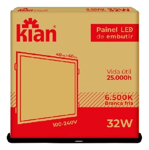 Painel Embutir 32w Quadrada 40x40 Branca Fria Bivolt - 2
