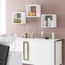 Ver imagem 2 de Kit 6 Nichos Organizador de Parede Quadrado Branco - Montanaris Decor Md Montanaris Decor Nicho Quad