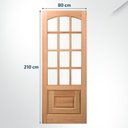 Ver imagem 3 de Kit com 2 Folhas de Porta Maciça 210x80cm Eucalipto PM12 Nipônica Cruzeiro Portas Marrom