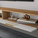 Ver imagem 3 de Painel Jeri Suspenso Tv 65 Polegadas Porta Ratan Sala - Cinamomo/ Off