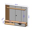 Ver imagem 4 de Painel Jeri Suspenso Tv 65 Polegadas Porta Ratan Sala - Cinamomo/ Off