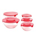 Ver imagem 4 de Conjunto 10 Potes Tigela Vidro Tampa Vermelho Class Home