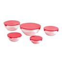 Ver imagem 3 de Conjunto 10 Potes Tigela Vidro Tampa Vermelho Class Home