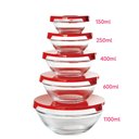 Ver imagem 6 de Conjunto 10 Potes Tigela Vidro Tampa Vermelho Class Home