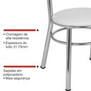 Ver mais imagens de Conjunto 6 Cadeiras para Sala de Jantar Tradicional Cromado/Branco
