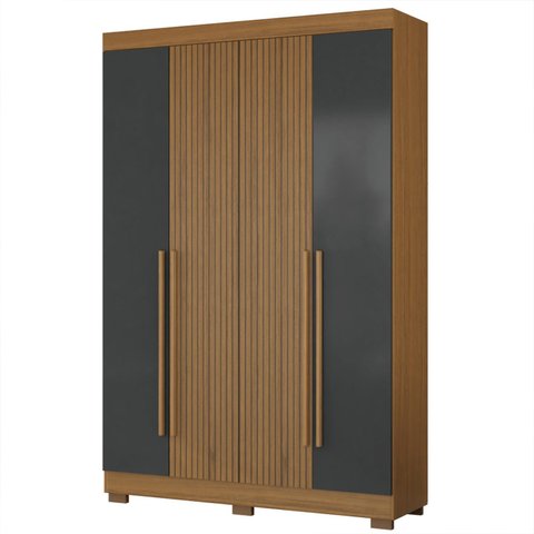 Guarda Roupa Solteiro 150cm 4 Portas Raiz Atacama/grafite A15 - Mpozenato