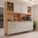 Ver imagem 1 de Armário de Cozinha 6 Portas com Tampo Cinamomo/Off-White Casuá