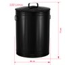 Lixeira 100 litros preta lata de lixo americana preta aço - 6
