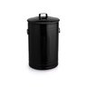 Lixeira 100 litros preta lata de lixo americana preta aço - 1