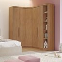 Ver imagem 1 de Modulado Completo de Canto Solteiro 5 Portas 6 Gavetas - Rizon-cumaru - Móveis Novo Horizonte