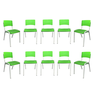 Kit 10 Cadeiras Iso Infantil Verde Limão Brinquedoteca Escola Creche Igreja Empilhavel - 2