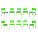 Ver imagem 2 de Kit 10 Cadeiras Iso Infantil Verde Limão Brinquedoteca Escola Creche Igreja Empilhavel