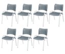 Ver imagem 2 de Cadeira Iso Base Branco Igreja, Escola, Escritório - Cinza Kit 7 Peças