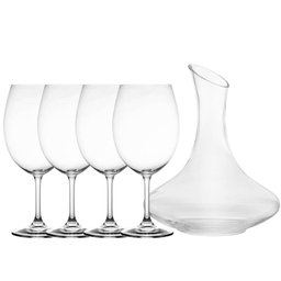 Decanter de Vinho Vidro 1,5l e 4 Taças de Cristal Bohemia Sommelier 580ml para Degustação - 1