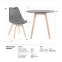Ver imagem 3 de Conjunto Mesa Jantar Leda 80cm Preta + 2 Cadeiras Leda - Pretas