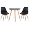 Conjunto Mesa Jantar Leda 80cm Preta + 2 Cadeiras Leda - Pretas - 1