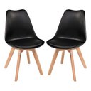 Ver imagem 5 de Conjunto Mesa Jantar Leda 80cm Preta + 2 Cadeiras Leda - Pretas