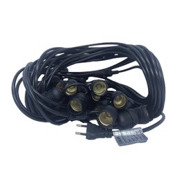 Varal de Luzes 30 Metros Bocal E-27 Bivolt sem Lampadas Foxlux - 3