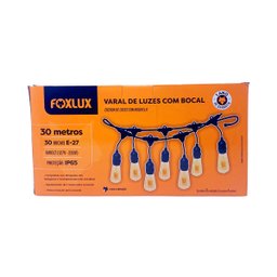 Varal de Luzes 30 Metros Bocal E-27 Bivolt sem Lampadas Foxlux - 4