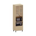 Ver imagem 1 de Paneleiro 100% MDF 2 Portas com Vidro 1 Gaveta com Espaço Torre Quente 70cm Aura Luciane Móveis