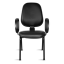 Ver imagem 2 de Cadeira Ágata Gerente Pé Palito Braço Corsa Courvin Preto