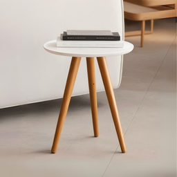 Mesinha Lateral de Canto com Pé Palito Estilo Retro Mesa Pequena Decorativa Mdf Branca - 3