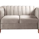 Ver imagem 4 de Namoradeira Realeza Sofá Chesterfield Decoração Sala Recepção Estilo Retrô Bege Claro