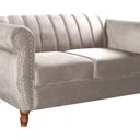 Ver imagem 2 de Namoradeira Realeza Sofá Chesterfield Decoração Sala Recepção Estilo Retrô Bege Claro