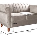 Ver imagem 3 de Namoradeira Realeza Sofá Chesterfield Decoração Sala Recepção Estilo Retrô Bege Claro