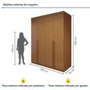 Ver imagem 3 de Guarda Roupa Casal 4 Portas e 4 Gavetas 100% MDF Versátil