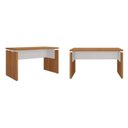 Ver imagem 2 de Conjunto para Escritório 2 Mesas Operacionais 1250 em Tamburato 125,3cm Freijó E Branco