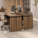 Ver imagem 1 de Conjunto para Escritório 2 Mesas Operacionais 1250 em Tamburato 125,3cm Nogal E Preto