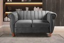 Ver imagem 1 de Namoradeira Realeza Sofá Chesterfield Decoração Sala Recepção Estilo Retrô Cinza