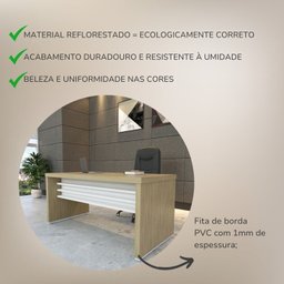 Conjunto para Escritório com 2 Mesas Tamburato 1600 - 15
