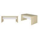 Ver imagem 3 de Conjunto Executivo 4 Mesas Tamburato 1600 1585cm Carvalho e Branco Artany
