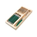 Ver imagem 3 de Conjunto de Talheres Luxo 25 Peças Original Laguiole La Tour - Verde